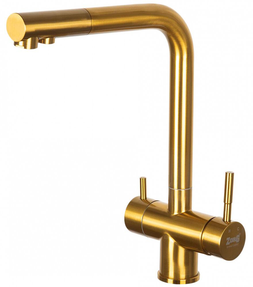 Изображение товара Кухонный смеситель Zorg Inox SZR-7039 BRONZE с подключением к фильтру