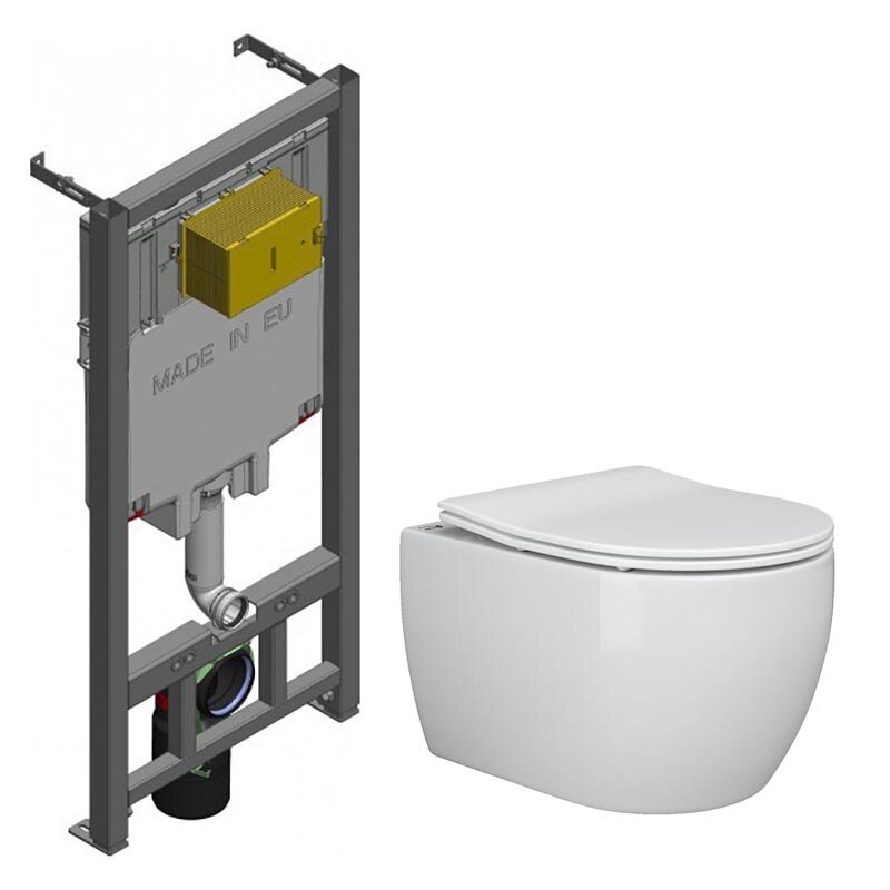 Изображение товара Инсталляция Jacob Delafon E29025-NF с безободковым унитазом Ceramicanova Play Rimless CN3001