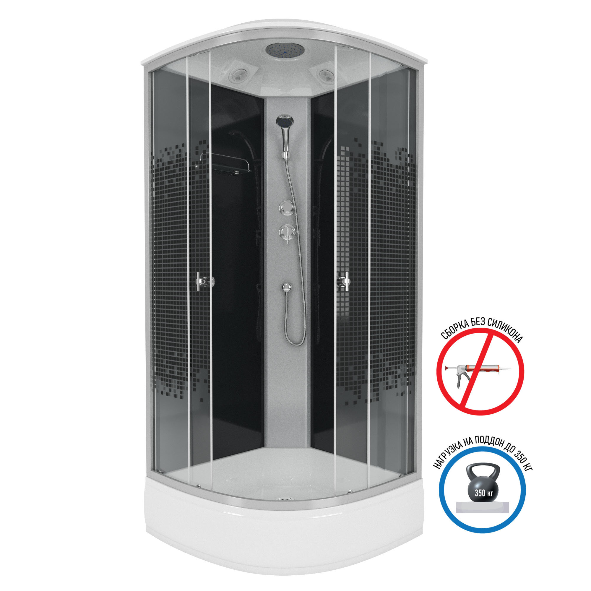 Изображение товара Душевая кабина Niagara Eco NG-3504-14 90x90 с высоким поддоном и тропическим душем Изображение товара Душевая кабина Niagara Eco NG-3504-14 90x90 с высоким поддоном и тропическим душем