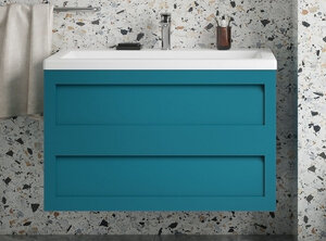 Изображение товара Тумба под раковину Art&Max Platino 90 см подвесная, бирюзовый матовый, AM-Platino-900-2C-SO-TM