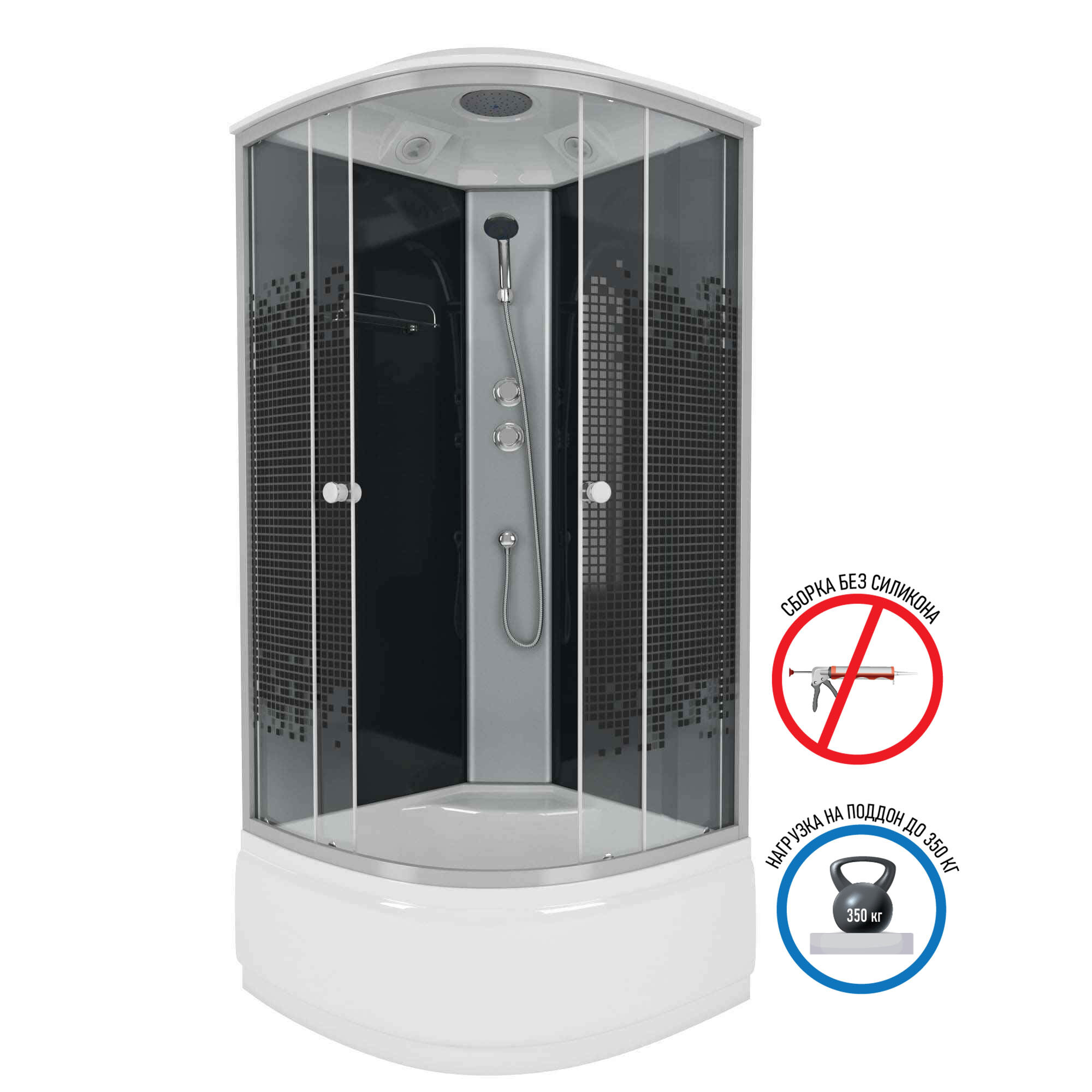 Изображение товара Душевая кабина Niagara Eco NG-7507-14 с высоким поддоном 80x80 Изображение товара Душевая кабина Niagara Eco NG-7507-14 с высоким поддоном 80x80