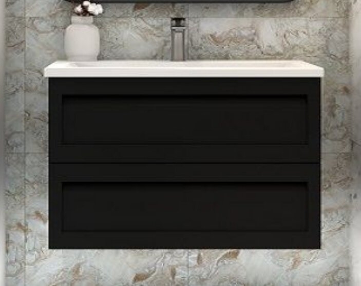 Изображение товара Тумба под раковину Art&Max Platino 100 см подвесная черный матовый AM-Platino-1000-2C-SO-NM