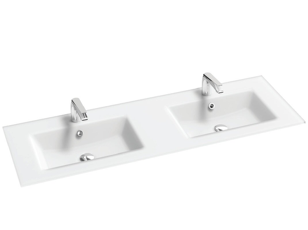 Изображение товара Стеклянная раковина Jacob Delafon Sherwood 140 см матовая c двумя отверстиями