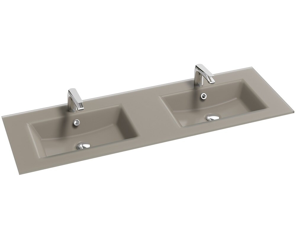 Изображение товара Стеклянная раковина Jacob Delafon Sherwood 140 см матовый базальт, прямоугольная