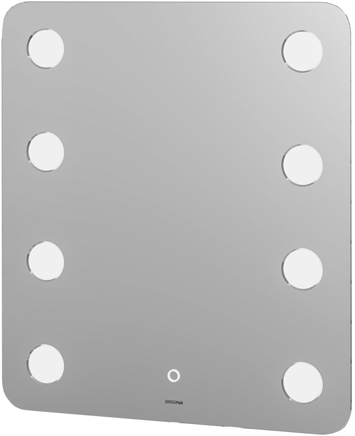 Изображение товара Зеркало Grossman Neon 70 x 80 см с подсветкой, сенсорный выключатель, гравировка, 147080