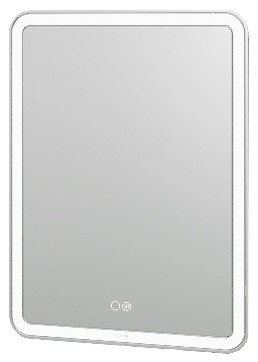 Изображение товара Зеркало Grossman Leo 60 x 80 см с подсветкой, сенсорный выключатель, гравировка, подогрев, 166080