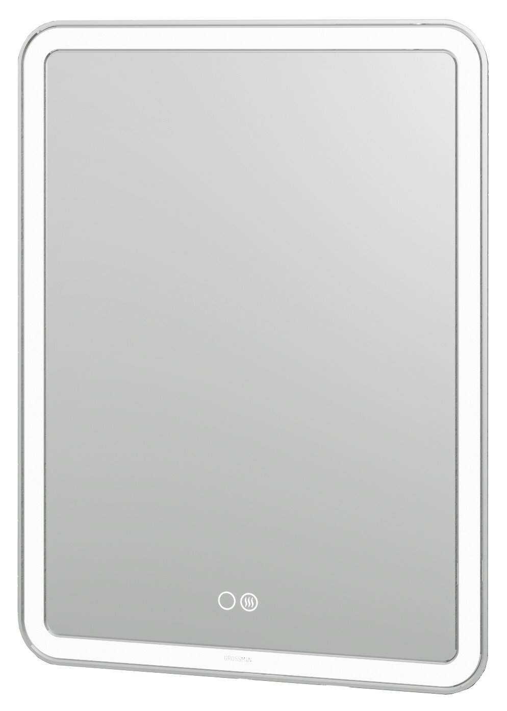 Изображение товара Зеркало Grossman Leo 60 x 80 см с подсветкой, сенсорный выключатель, гравировка, подогрев, 166080