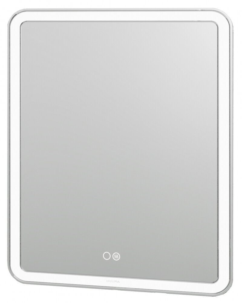 Изображение товара Зеркало Grossman Leo 70 x 80 см с подсветкой, сенсорный выключатель, гравировка, подогрев, 167080