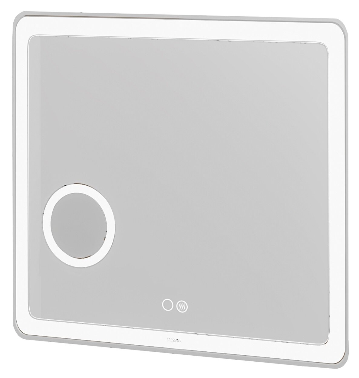 Изображение товара Зеркало Grossman Leo 80 x 80 см с подсветкой, сенсорный выключатель, гравировка, подогрев, увеличительное стекло, 168080