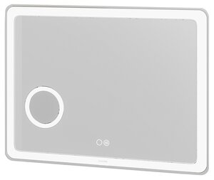 Изображение товара Зеркало Grossman Leo 100 x 80 см с подсветкой, сенсорный выключатель, гравировка, подогрев, увеличительное стекло, 1610080