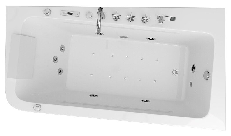 Изображение товара Акриловая гидромассажная ванна Grossman 170x95 см угловая белая
