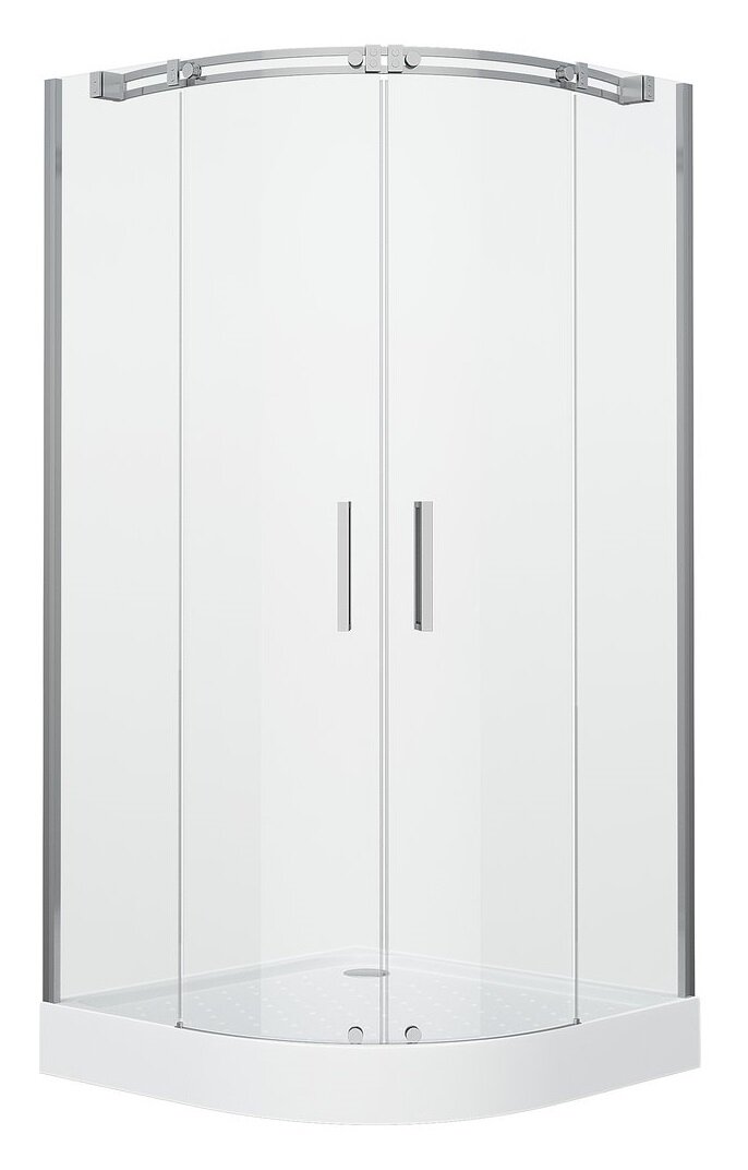 Изображение товара Душевой уголок Grossman Galaxy 100 х 100 см четверть круга, дверь раздвижная, стекло прозрачное, хром, GR-4100