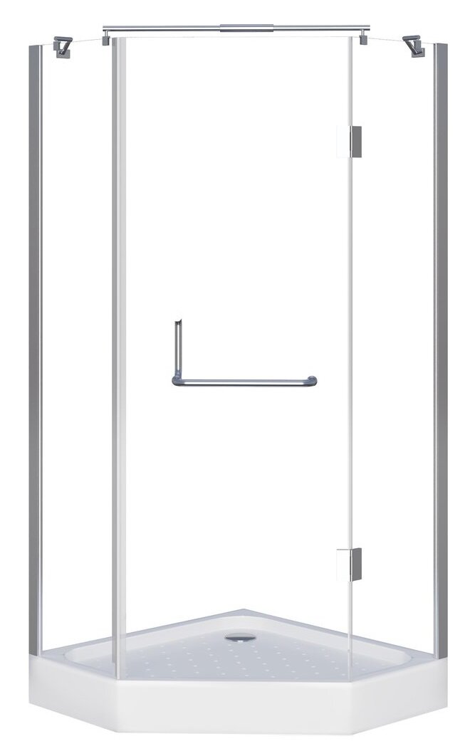 Изображение товара Душевой уголок Grossman Classic 90x90 см трапеция распашная стекло прозрачное хром
