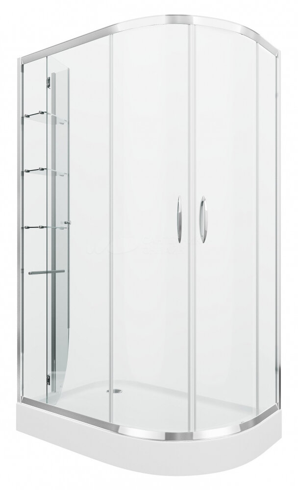 Изображение товара Душевой уголок Grossman Classic 120 х 80 см асимметричный, с поддоном, дверь раздвижная, стекло прозрачное, хром, левый/правый Изображение товара Душевой уголок Grossman Classic 120 х 80 см асимметричный, с поддоном, дверь раздвижная, стекло прозрачное, хром, левый/правый
