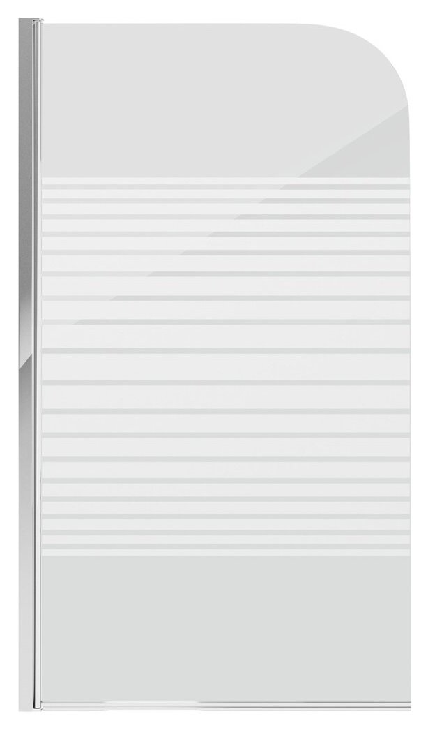 Изображение товара Шторка на ванну Grossman 80 x 140 см стекло полосатое хром GR-100P