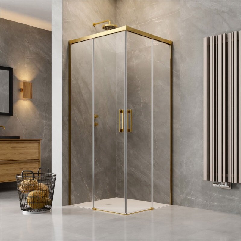 Изображение товара Душевая дверь Radaway Idea Gold KDD 80x200.5 см раздвижная, стекло EasyClean, профиль золото