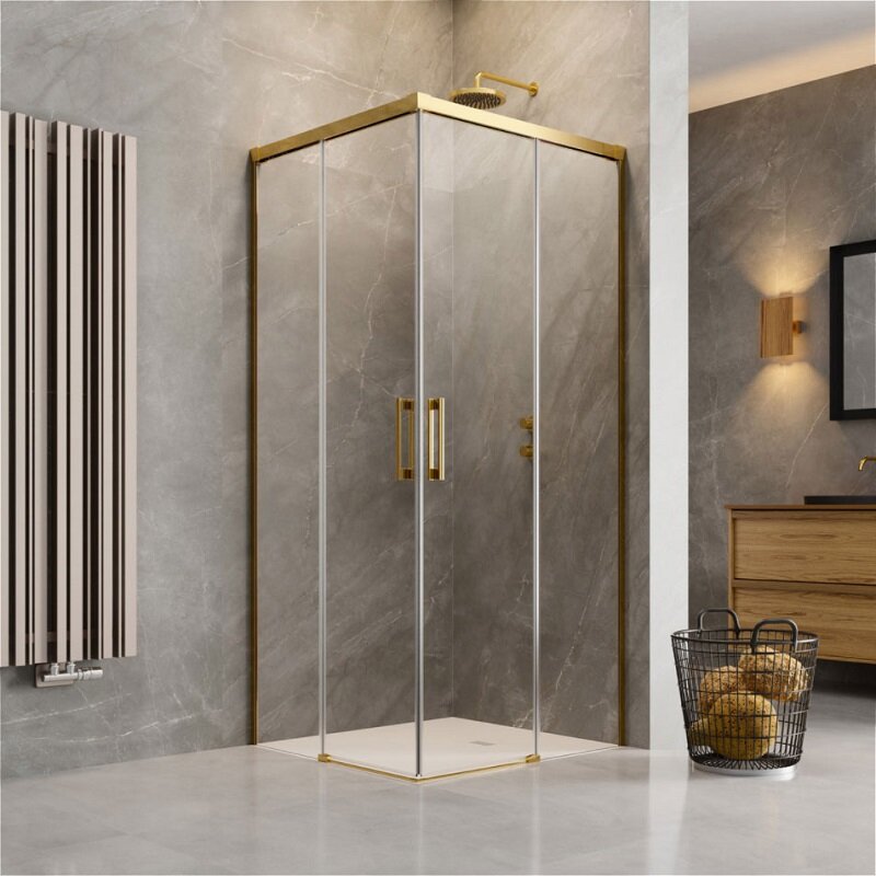 Изображение товара Душевая дверь Radaway Idea Gold KDD 120 x 200.5 см с золотым профилем Изображение товара Душевая дверь Radaway Idea Gold KDD 120 x 200.5 см с золотым профилем