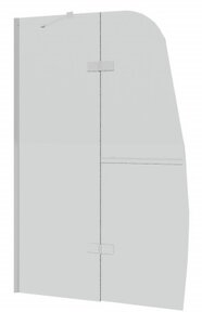 Изображение товара Шторка на ванну Grossman 110 x 150 см распашная, стекло прозрачное, хром, GR-102/2