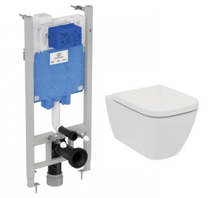 Изображение товара Инсталляция Ideal Standard Prosys 2.0, без кнопки, R046367 с унитазом Ideal Standard i.life B Rimless безободковый c сиденьем микролифт, T461401, комплект, RI461402