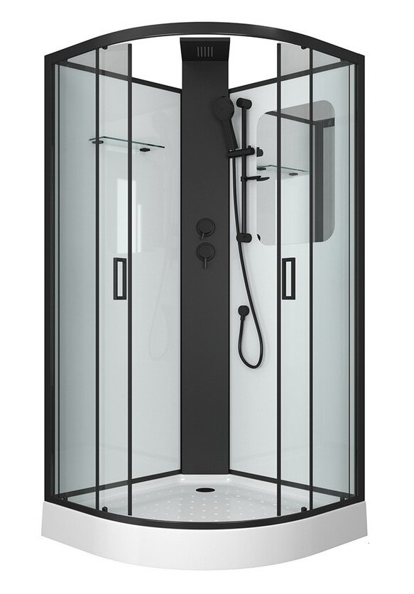 Изображение товара Душевая кабина Grossman 90 x 90 см, черная, четырехугольная форма
