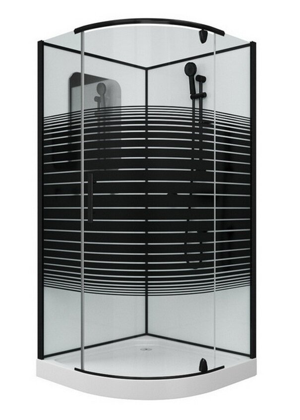 Изображение товара Душевая кабина Grossman 100 x 100 см, четверть круга, черный, GR270