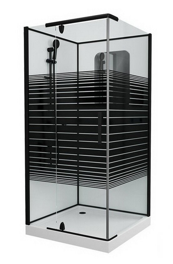 Изображение товара Душевая кабина Grossman 100x100 см квадратная черная без крыши Германия