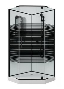 Изображение товара Душевая кабина Grossman 90x90 с распашными дверями, черный профиль, Germany