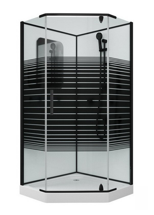 Изображение товара Душевая кабина Grossman 90x90 с распашными дверями, черный профиль, Germany