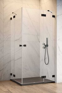 Изображение товара Душевая дверь Radaway Essenza Pro Black KDD 100L, 100 х 200 см, с неподвижной частью, стекло прозрачное, профиль черный, левая, 10096100-54-01L