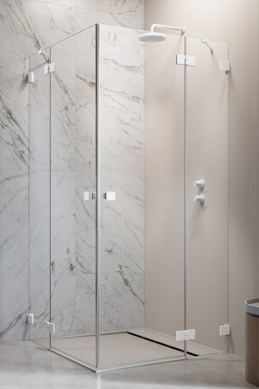 Изображение товара Душевая дверь Radaway Essenza Pro White KDD 90L 90x200 см с неподвижной частью и покрытием EasyClea