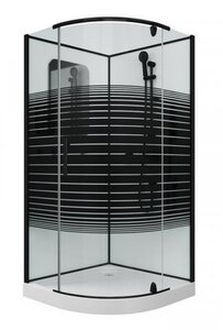 Изображение товара Душевая кабина Grossman 90x90 см четверть круга черная стекло страна Германия