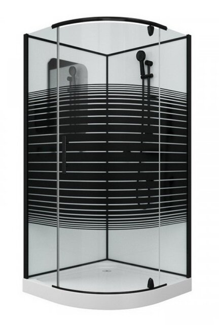 Изображение товара Душевая кабина Grossman 90 x 90 см, четверть круга, черный, GR271 Изображение товара Душевая кабина Grossman 90 x 90 см, четверть круга, черный, GR271