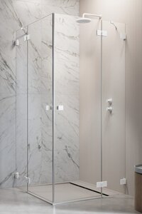 Изображение товара Душевая дверь Radaway Essenza Pro White KDD 90R, 90 х 200 см, с неподвижной частью, стекло прозрачное, профиль белый, правая, 10096090-04-01R