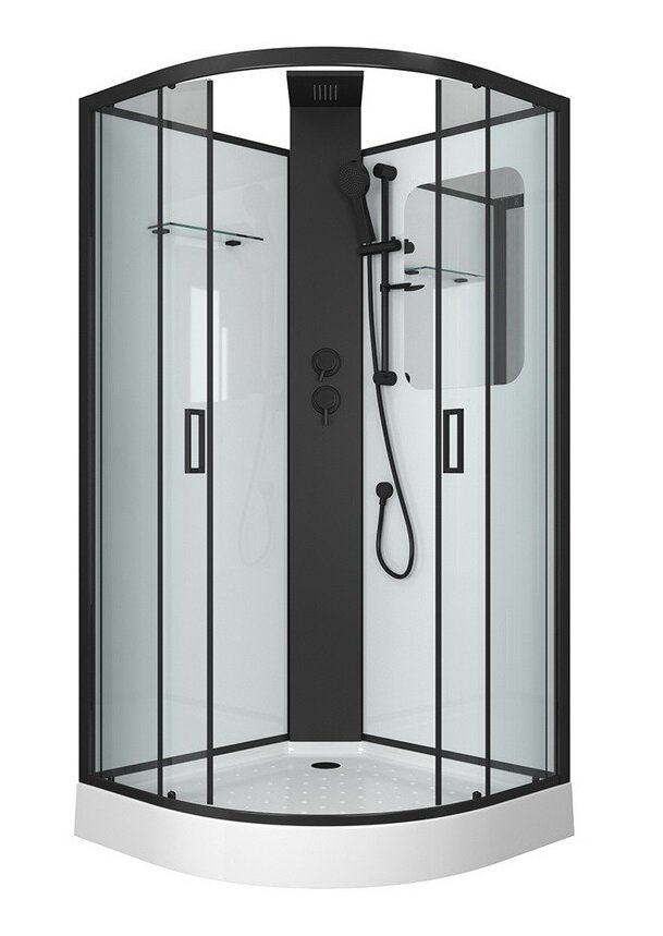 Изображение товара Душевая кабина Grossman 100x100 см четверть круга черный GR250 Германия