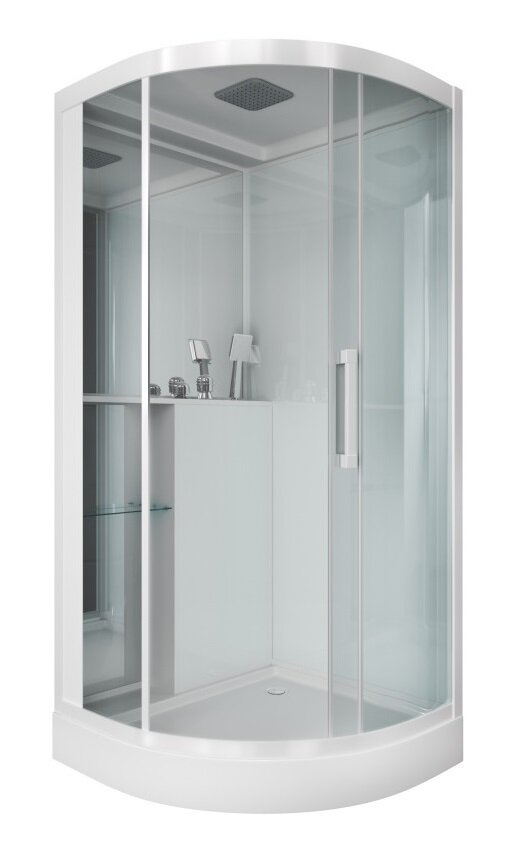 Изображение товара Душевая кабина Grossman 100x100 с четверть круга и тропическим душем