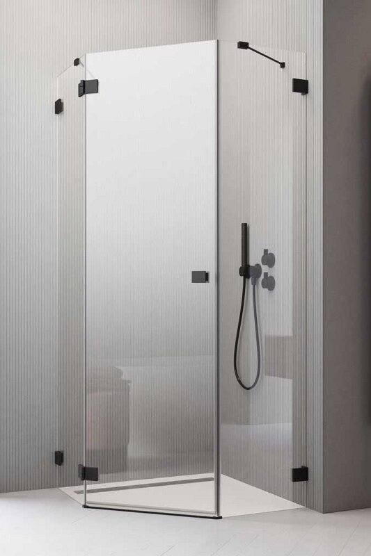 Изображение товара Душевая дверь Radaway Essenza Pro Black PTJ L, 57 х 200 см, стекло прозрачное, профиль черный, левая, 10100000-54-01L