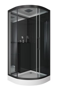 Изображение товара Душевая кабина Grossman 100 x 100 см, четверть круга, черный, GR260