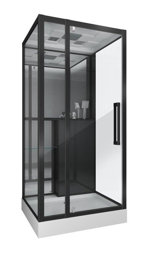 Изображение товара Душевая кабина Grossman 90x90 см квадратная с крышей и тропическим душем