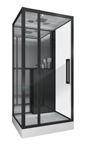 Изображение товара Душевая кабина Grossman 100 x 90 см, прямоугольная, черный, GR266