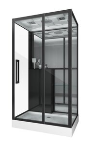 Изображение товара Душевая кабина Grossman 120 x 80 см, прямоугольная, черный, правая, GR267