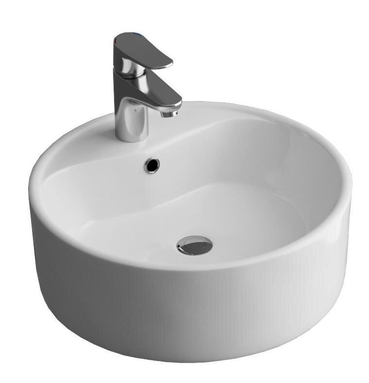 Изображение товара Раковина Grossman 41x41 см круглая накладная с отверстием под смеситель