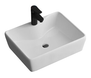 Изображение товара Раковина Grossman 48 x 37 см прямоугольная, накладная, отверстие под смеситель, GR-3017