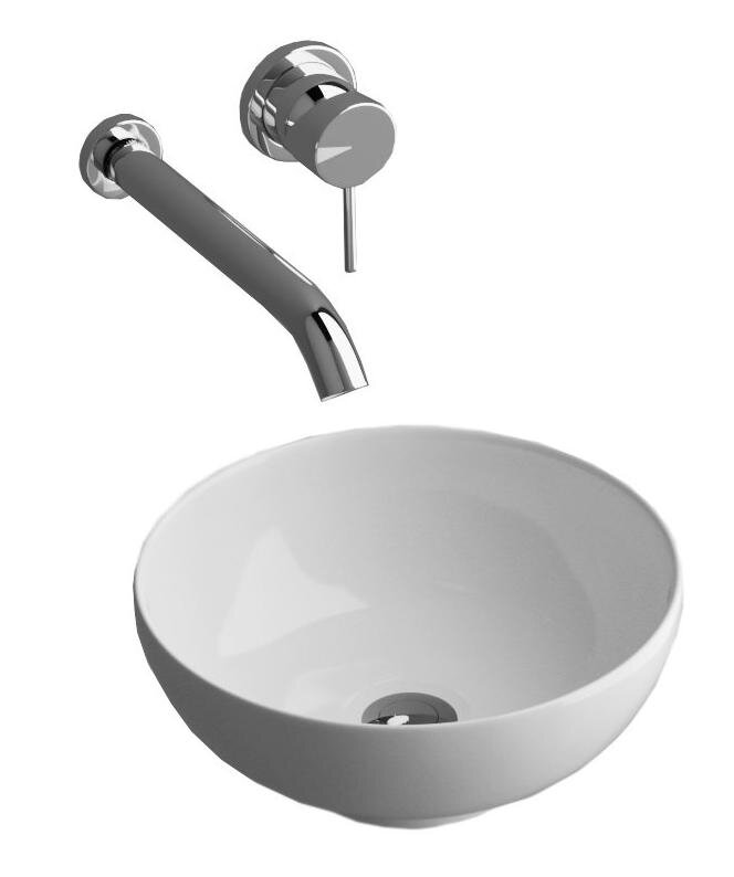 Изображение товара Раковина Grossman GR-3021 круглая 32x32 см накладная белая из фаянса