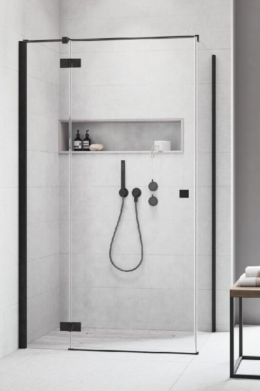 Изображение товара Душевая дверь Radaway Essenza New Black KDJ 120L 120 x 200 см стекло прозрачное черный профиль Изображение товара Душевая дверь Radaway Essenza New Black KDJ 120L 120 x 200 см стекло прозрачное черный профиль