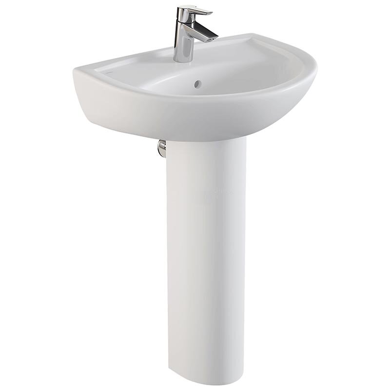 Изображение товара Раковина с пьедесталом Vitra Norm Fit 60 см, белая, угловая установка