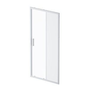 Изображение товара Душевая дверь в нишу Am.Pm Gem Solo 100 х 195 см, раздвижная, стёкла прозрачное и матовое, профиль хром матовый, W90G-100-1-195MM