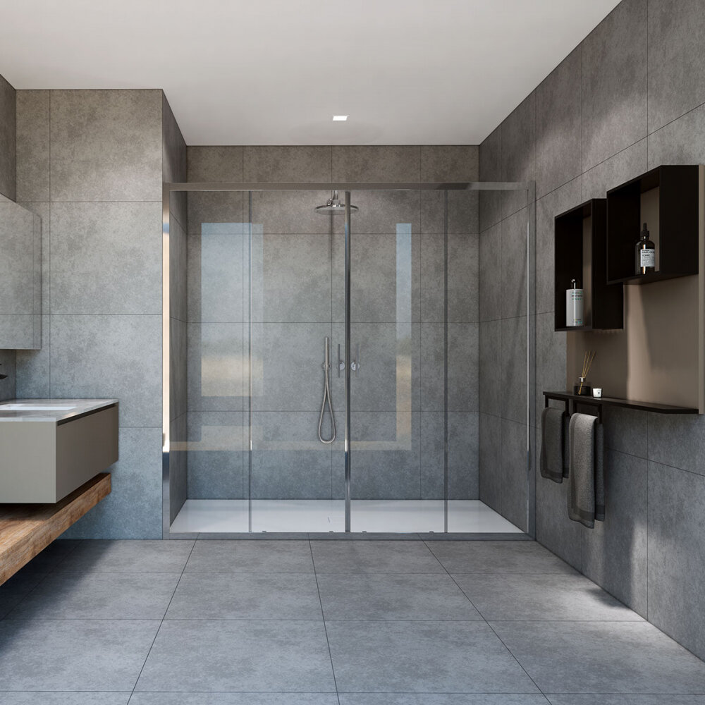 Изображение товара Душевая дверь Vincea Garda VDS-1G2 170 см раздвижная, стекло прозрачное, хром, VDS-1G2170CL