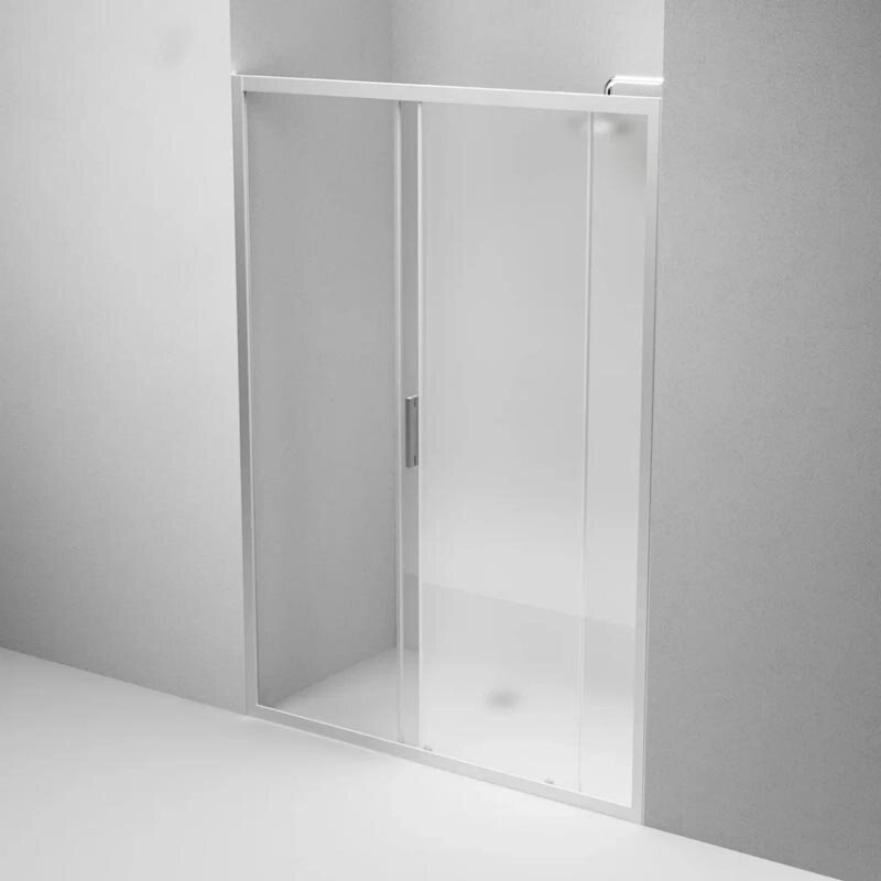 Изображение товара Душевая дверь в нишу Am.Pm Gem Solo 140 х 195 см, раздвижная, стёкла прозрачное и матовое, профиль хром матовый, W90G-140-1-195MM