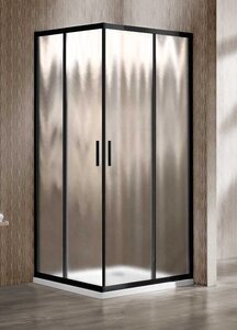 Изображение товара Душевой уголок Vincea Garda VSS-1G 90 x 90 см квадратный, дверь раздвижная, стекло шиншилла, черный, VSS-1G900CHB