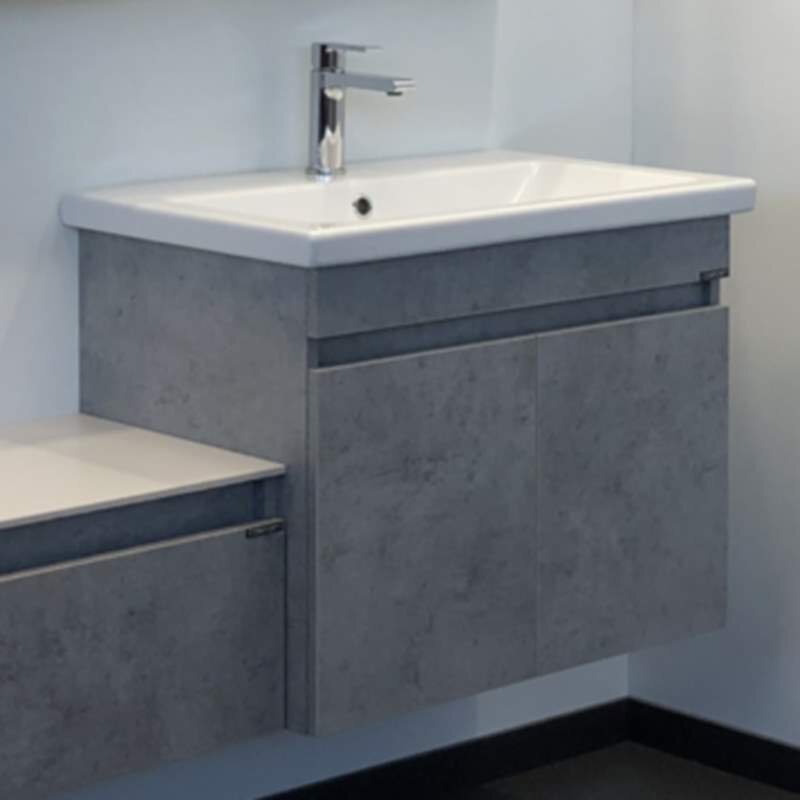 Изображение товара Подвесная тумба с раковиной Comfortу Осло 70 см бетон светлый